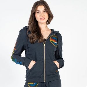 NWT Aviator Nation Logo Hoodie Charcoal size Small *unisex*